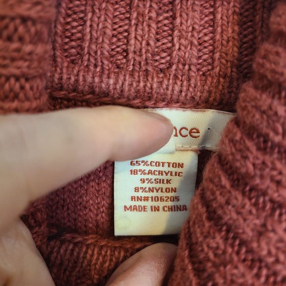 Sundance Womens M Orange Cotton Silk Blend Long Sleeves Turtleneck Sweater - Picture 7 of 8